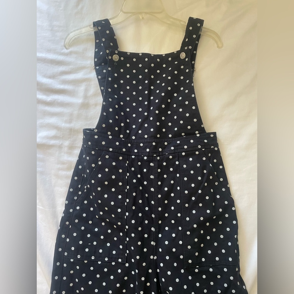 Topshop Black and White Polka Dot One-Piece Overalls
